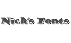 nick's fonts logo graphic design services, san rafael, marin county cp creative studio