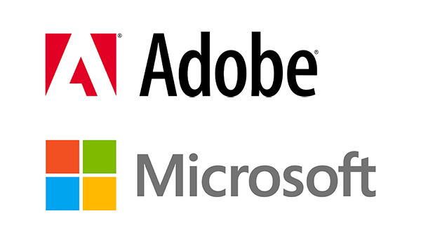 logos for adobe and microsoft